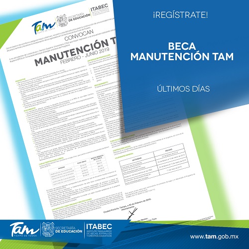 Últimos días para trámite de Beca MANUTENCIÓN TAM FEBRERO-JUNIO 2019