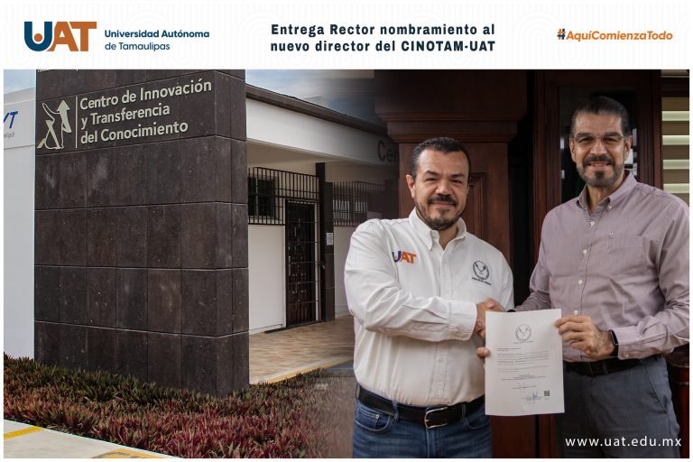 Rector entrega nombramiento al nuevo director del CINOTAM-UAT