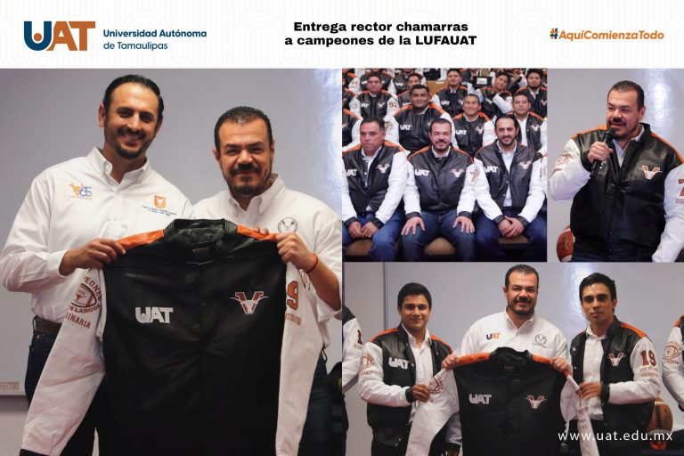 Rector entrega chamarras a Cuernos Largos FMVZ, campeones  de la LUFAUAT