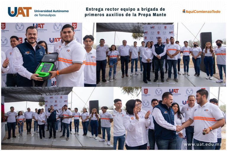 Entrega el Rector equipo de RCP a Brigada de Primeros Auxilios de la Preparatoria Mante