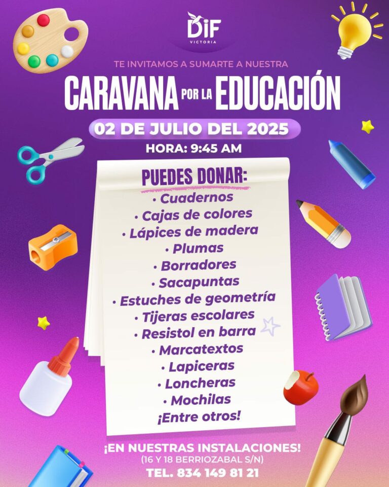 DIF Victoria invita a sumarse a la Caravana de Útiles 2025