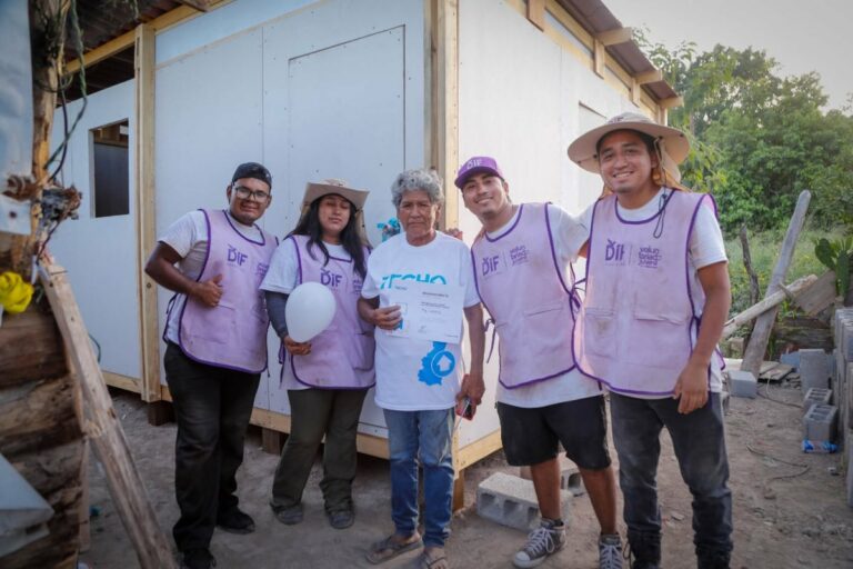 Continúan DIF Tamaulipas, INJUVE y TECHO construyendo vivienda progresiva para población vulnerable