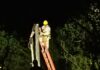 Desde temprana hora de hoy, las labores de reparación se reanudaron para rehabilitar la red eléctrica que alimenta la planta de bombeo del Manantial La Peñita